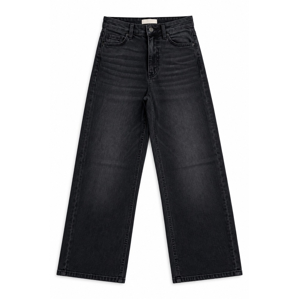 Altard state Women High Rise Wide Leg Jeans Faded Black Denim Pants